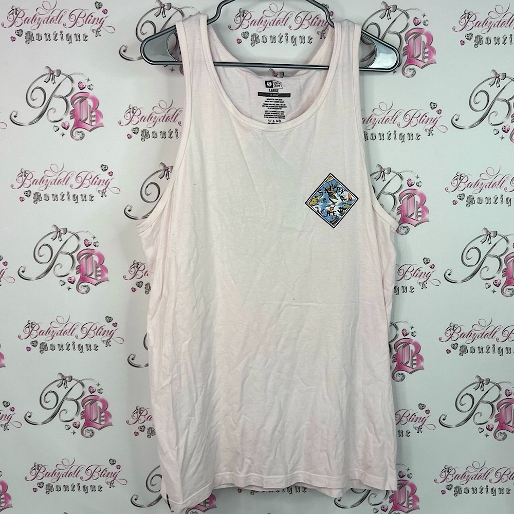 Salty Crew tank top surf beach style White Tank Top with Graphic Patch